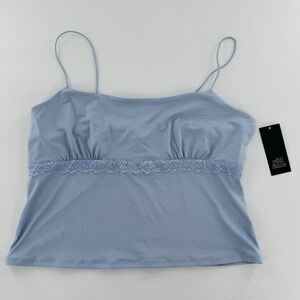 Wild Fable Camisole Lace Trim Modern Women Large Light Blue Spaghetti Strap Top